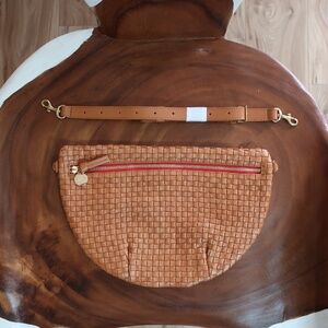 Clare V. Grande Fanny in Natural Woven Checker